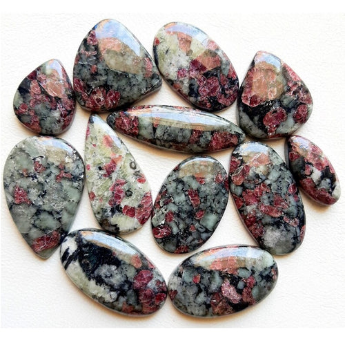 Natural Eudialyte Mix Shapes Cabochons – Emotional Healing Gemstones