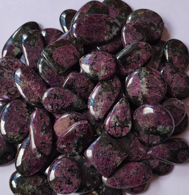 Natural Eudialyte Mix Shapes Cabochons – Emotional Healing Gemstones