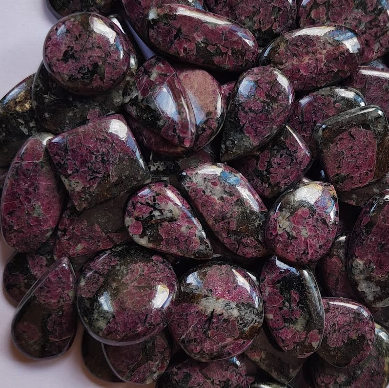 Natural Eudialyte Mix Shapes Cabochons – Emotional Healing Gemstones