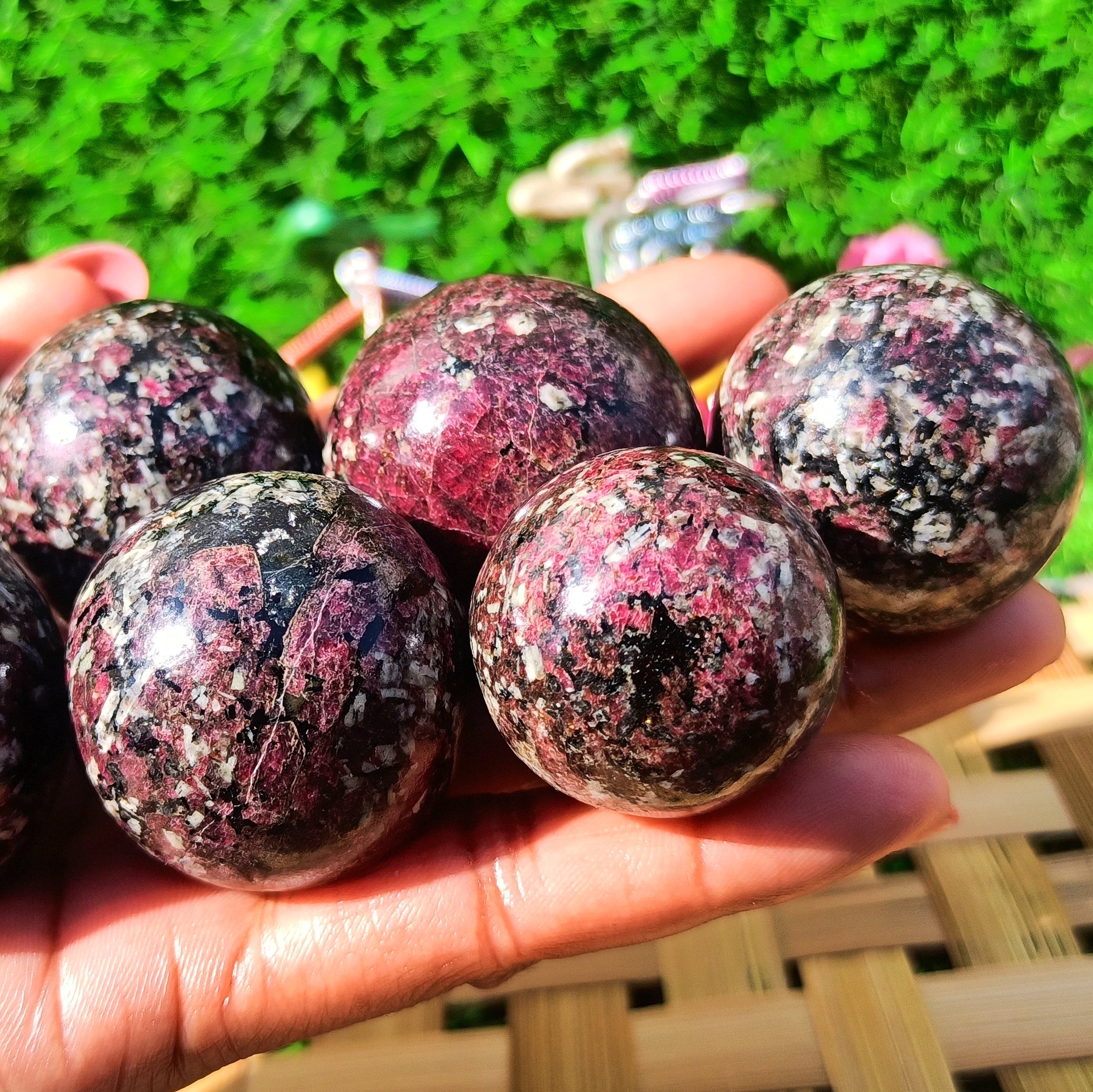 Natural Eudialyte Sphere – Emotional Healing Crystal