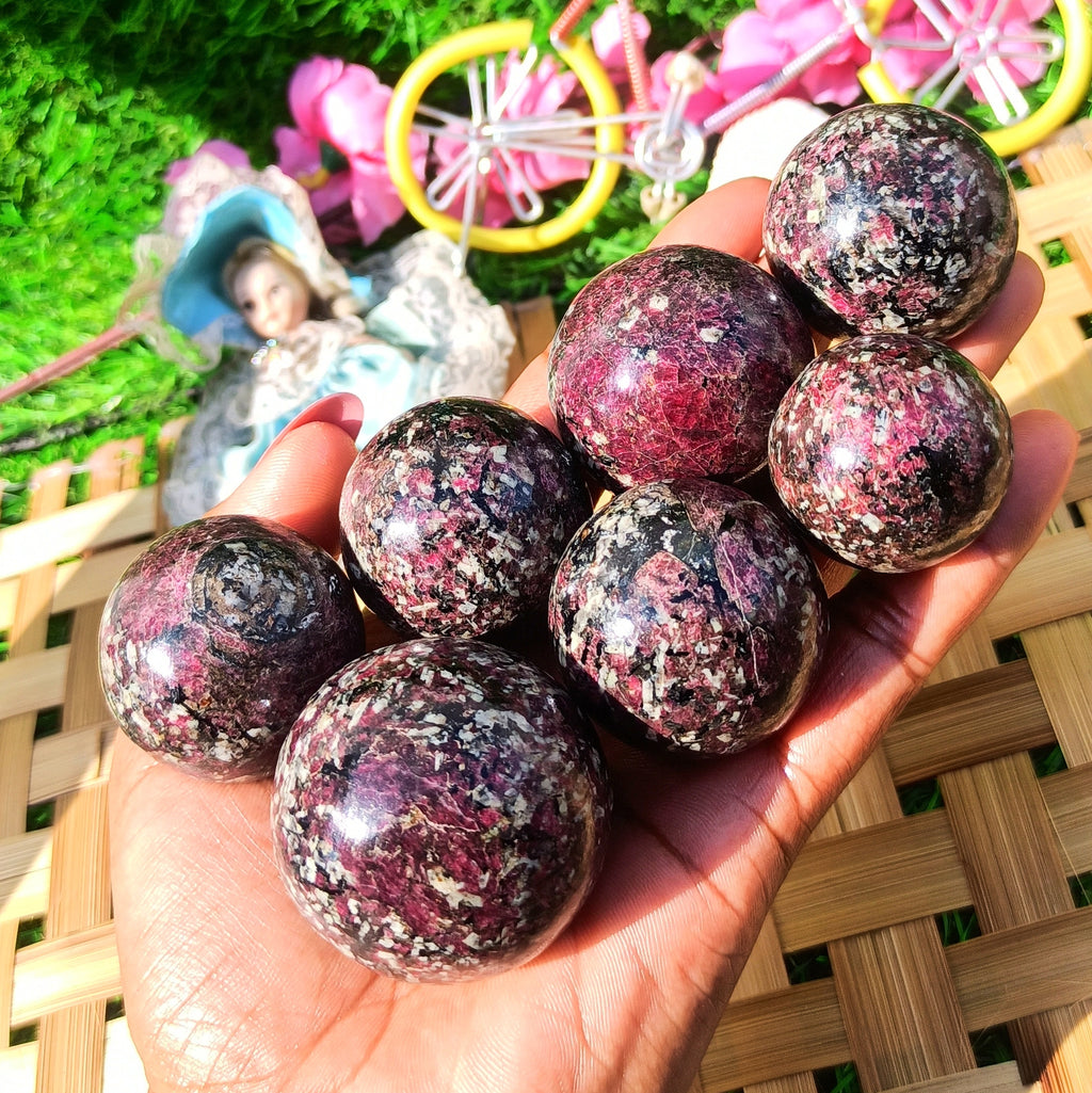 Natural Eudialyte Sphere – Emotional Healing Crystal