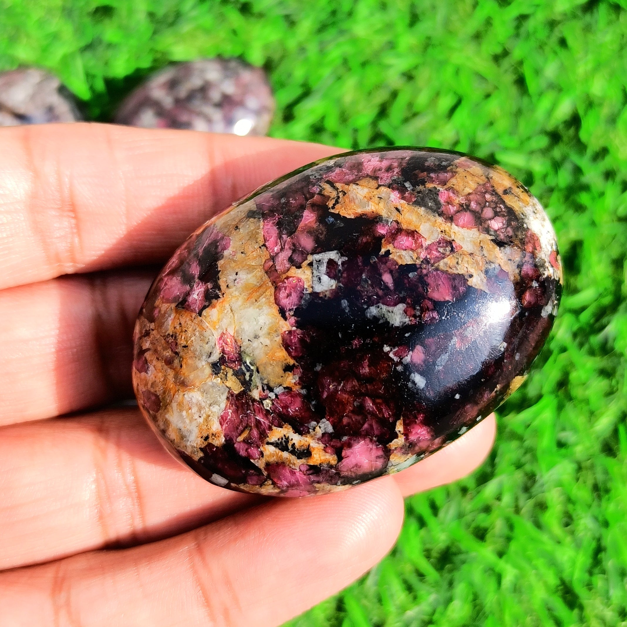 Natural Eudialyte Palm Stone – Emotional Healing Crystal