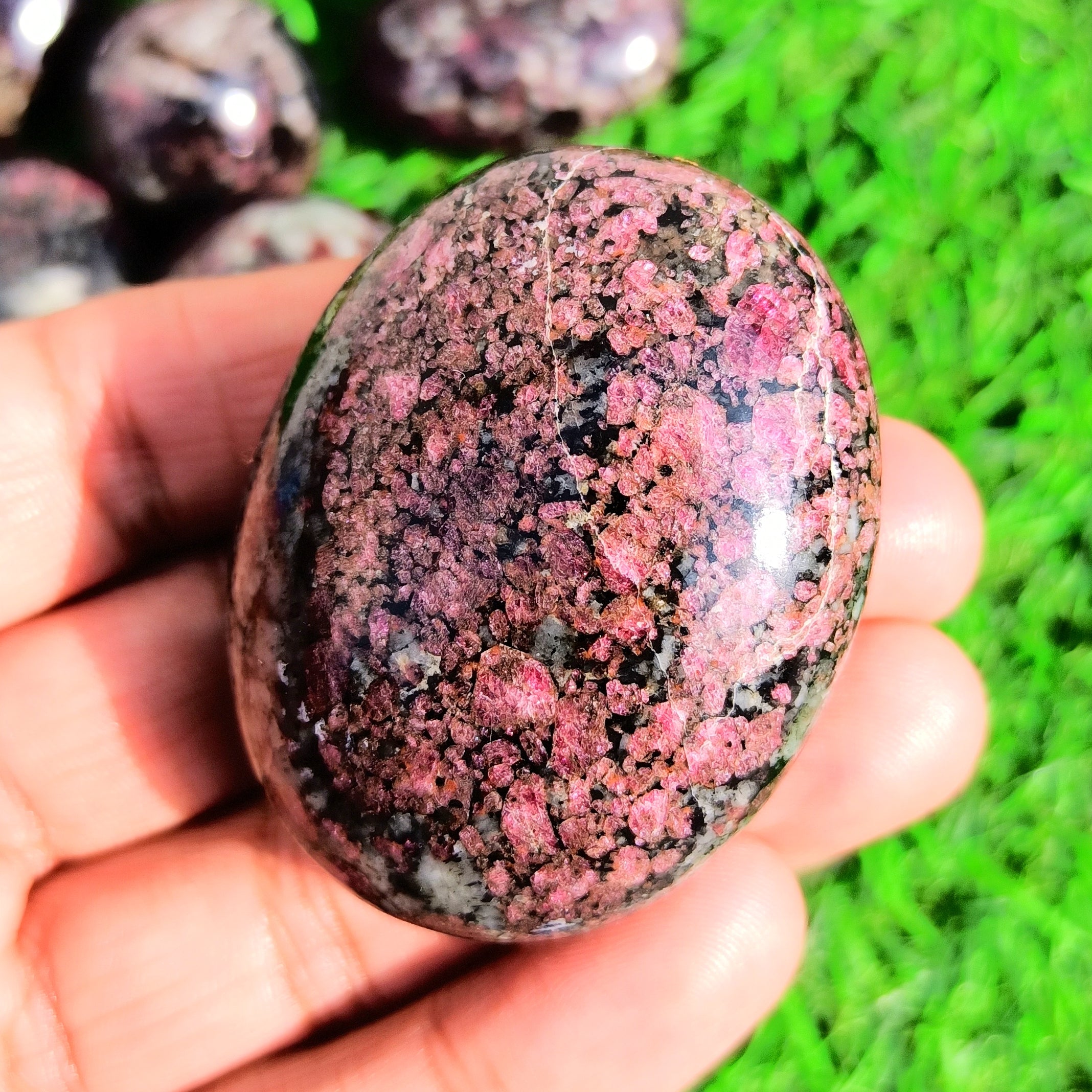 Natural Eudialyte Palm Stone – Emotional Healing Crystal