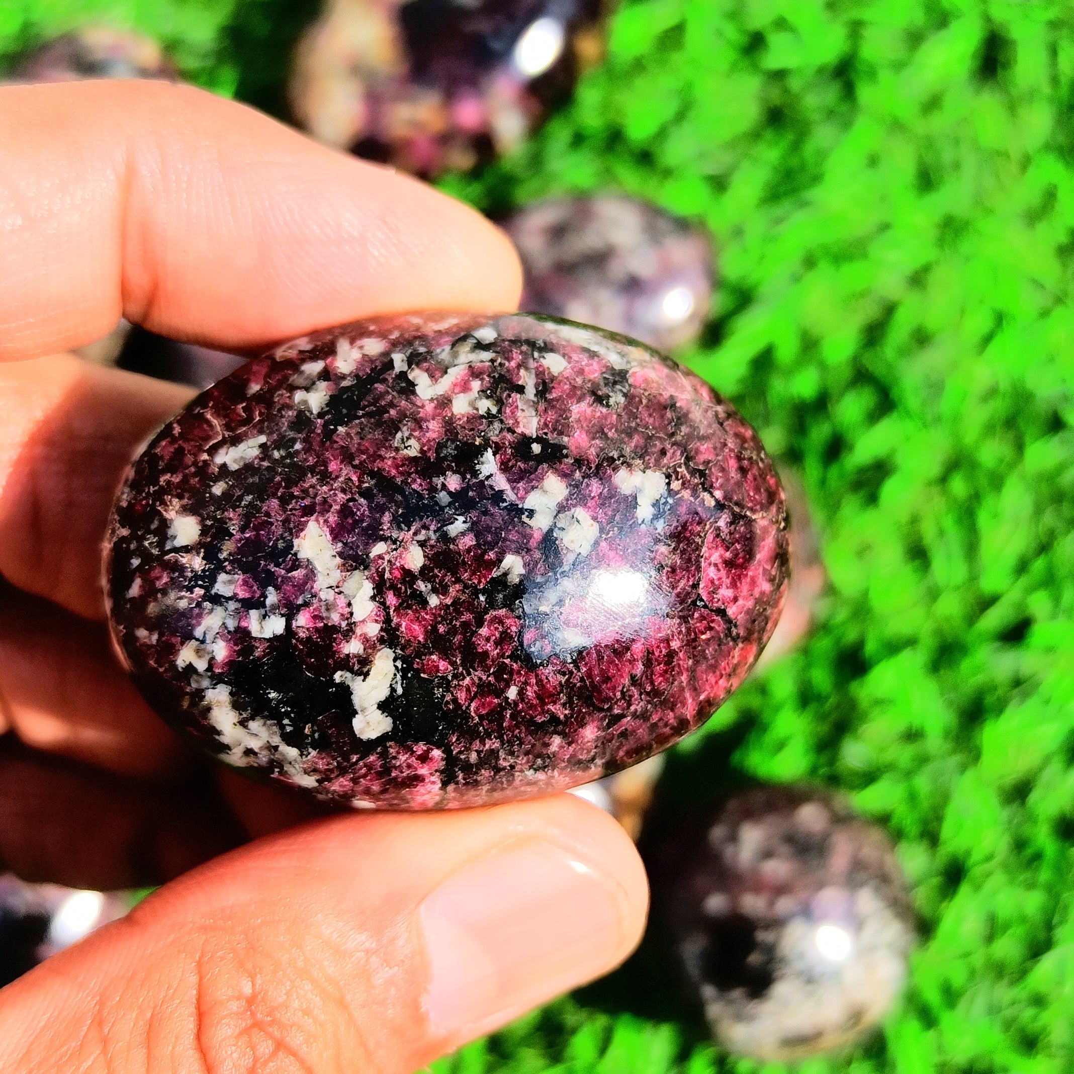 Natural Eudialyte Palm Stone – Emotional Healing Crystal
