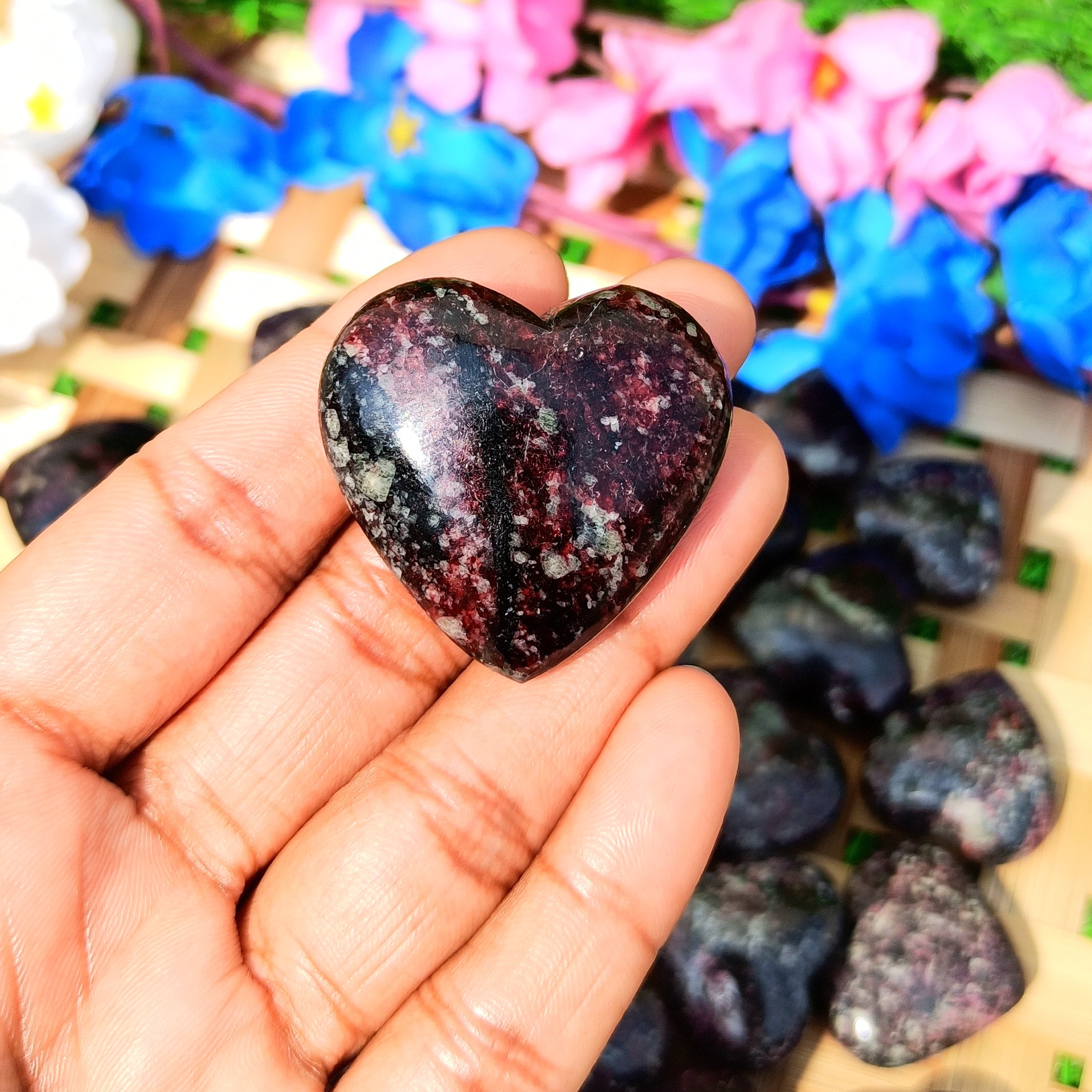 Natural Eudialyte Standy Heart – Emotional Healing Crystal