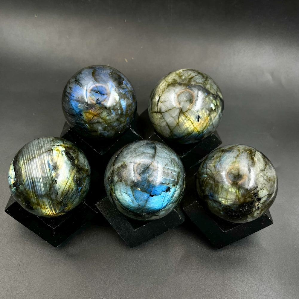 Natural Labradorite Sphere – Protection & Intuition Crystal