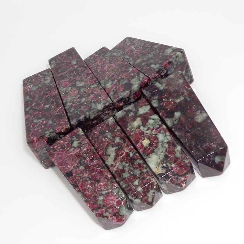 Natural Eudialyte Obelisk – Heart Chakra Healing Crystal Tower