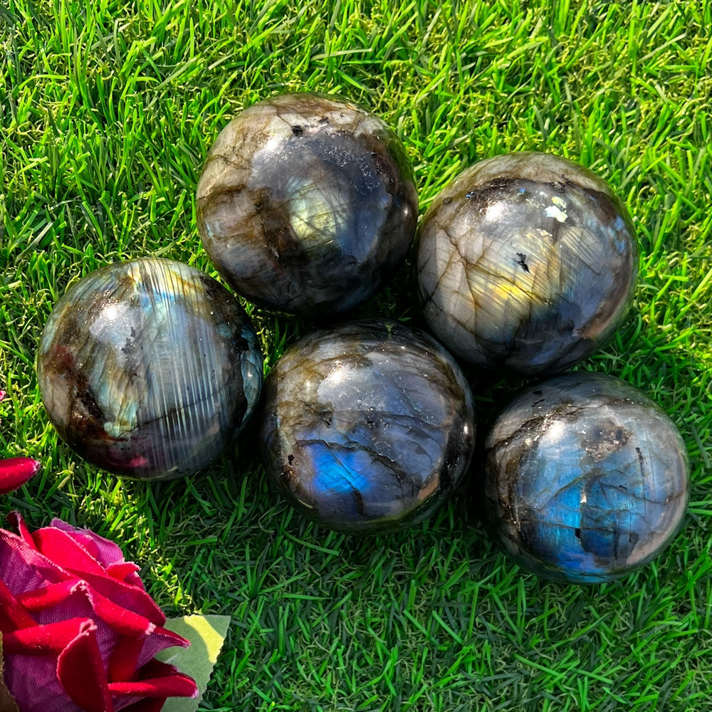 Natural Labradorite Sphere – Protection & Intuition Crystal