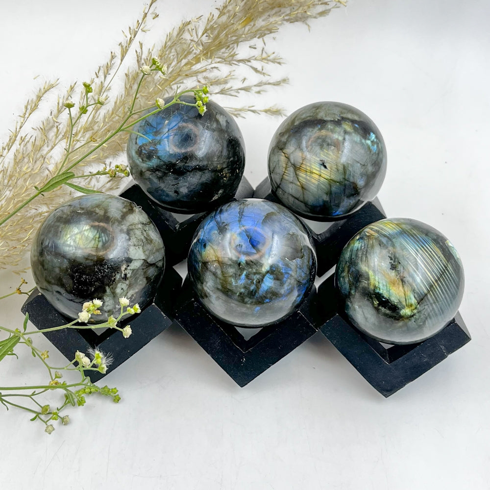 Natural Labradorite Sphere – Protection & Intuition Crystal