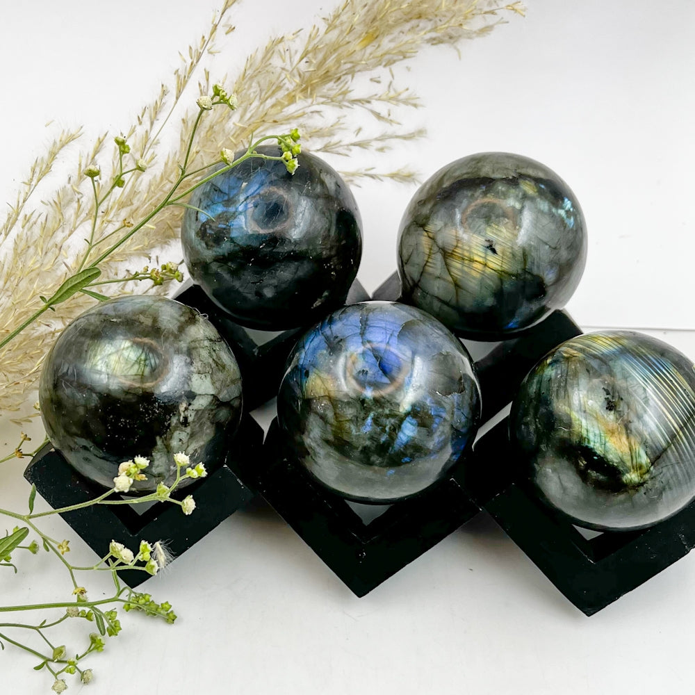 Natural Labradorite Sphere – Protection & Intuition Crystal