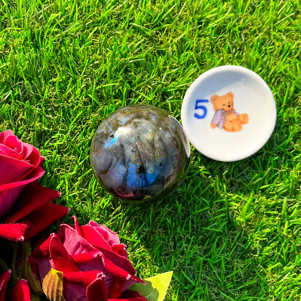 Natural Labradorite Sphere – Protection & Intuition Crystal